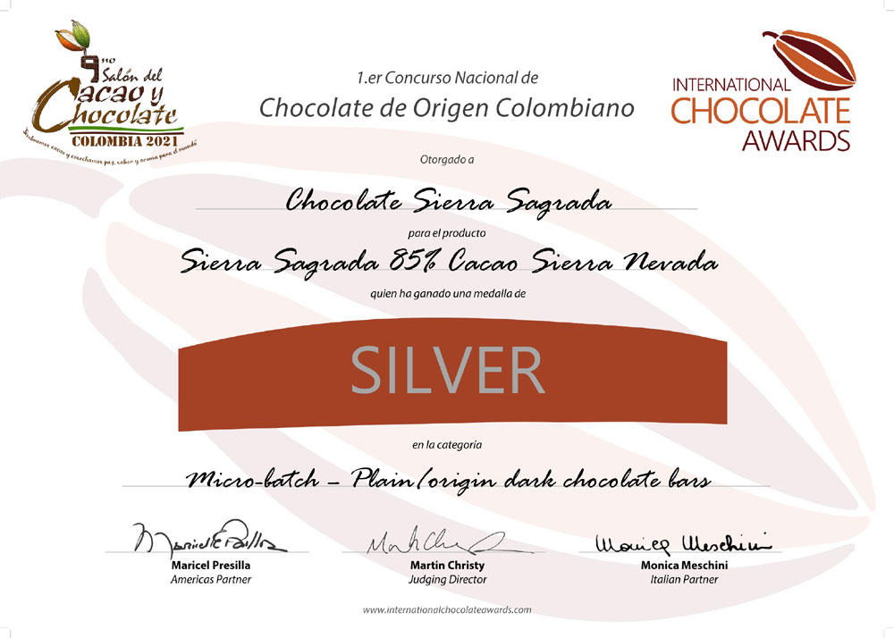 Chocolate Sierra Sagrada - Award