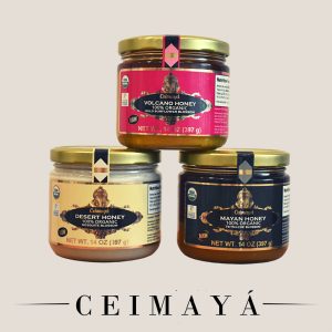 Ceimayá Combo Pack of 3 Honey Jars - Desert Honey, Mayan Honey, Volcano Honey
