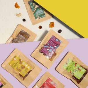 Yellow Foods Pack of 8 Healthy Snacks (50g to 53g each) with Dry Fruit, Dark Chocolate, Cashew