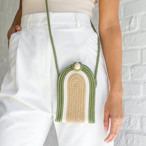 Phone Pouch Olive Jute Jungle