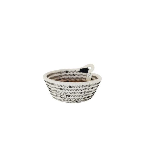 Trinket Bowl Stickehed Polka Dot Black