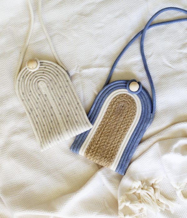 Phone Pouch - Blue-Grey Jute Jungle | Welcome Assist - Image 2